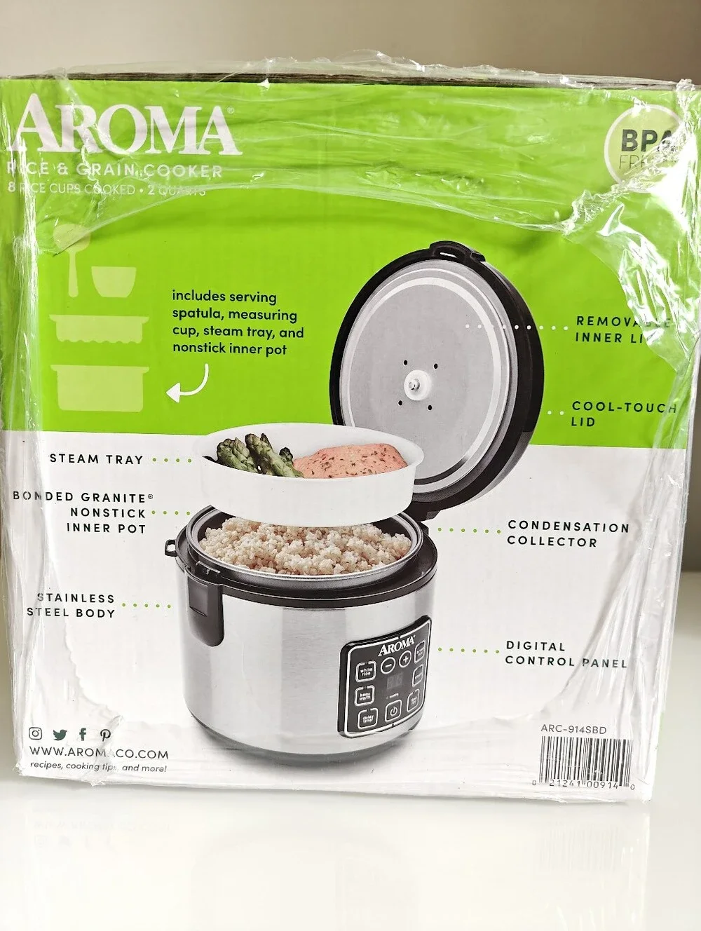 AROMA 8 Cup Rice & Grain Cooker
